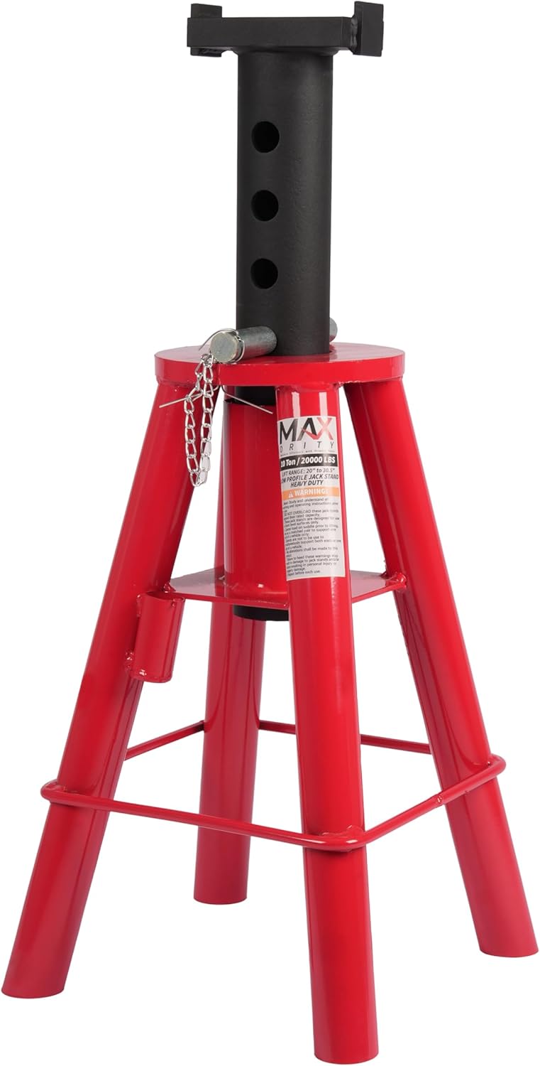 Heavy Equipment Jack Stands - 10 Ton Heavy-Duty Adjustable Pin Jack
