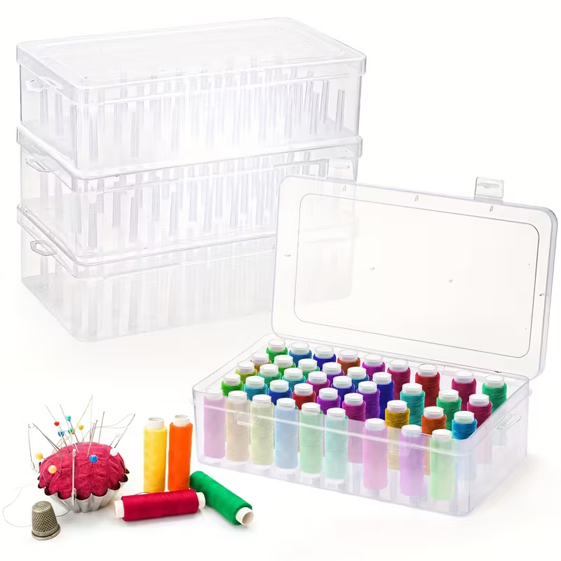 Heavy Equipment Grinder - 42-Compartment Craft Organizer Box. Clear, Heavy-Duty
