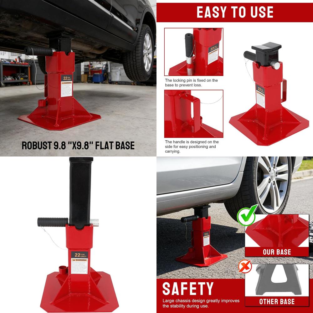 Heavy Equipment Jack Stands - Pair of 22 Ton Heavy Duty