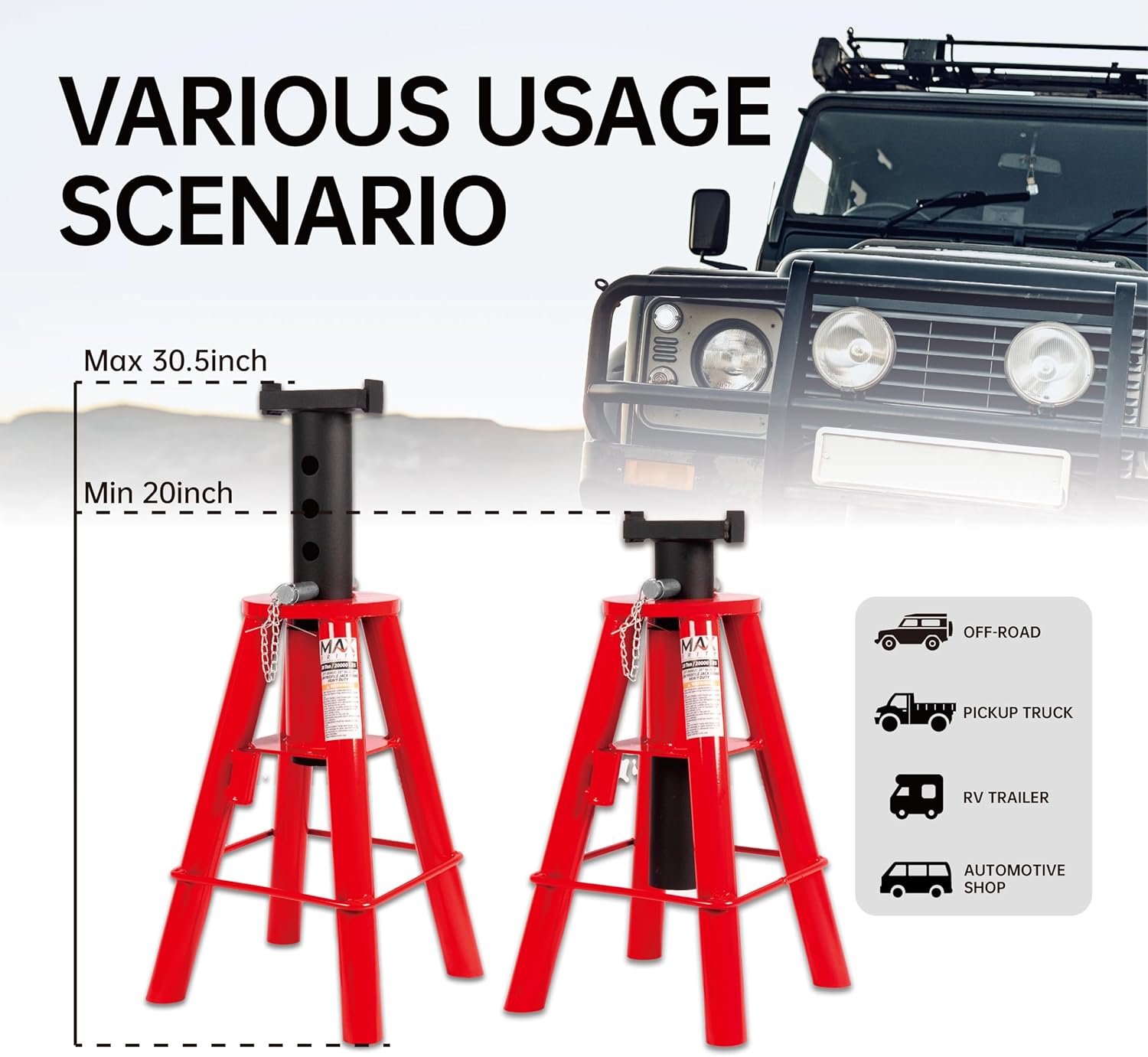 10 Ton Heavy-Duty Adjustable P – обзор и цена Heavy Equipment Jack Stands