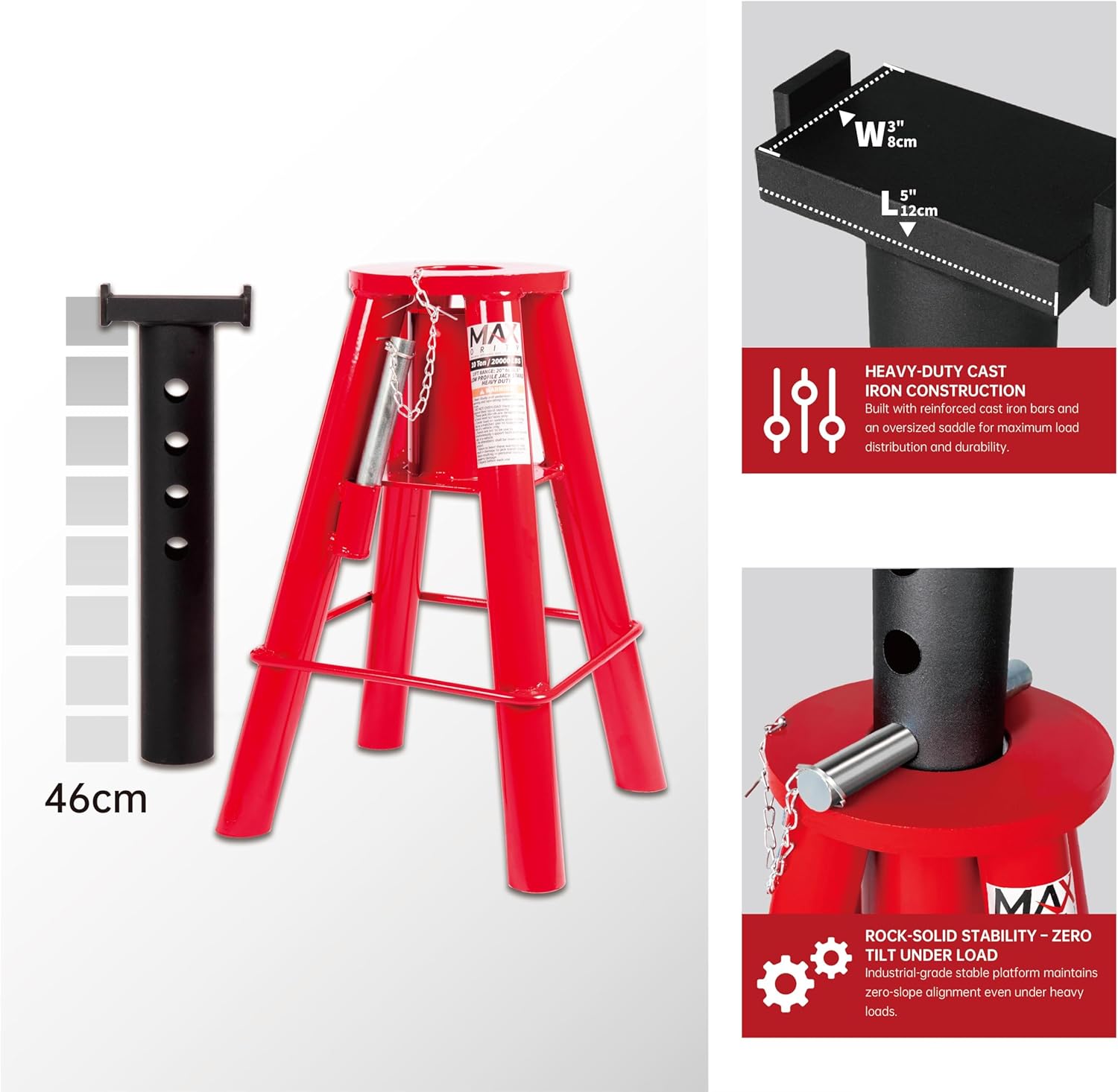 10 Ton Heavy-Duty Adjustable P – обзор и цена Heavy Equipment Jack Stands