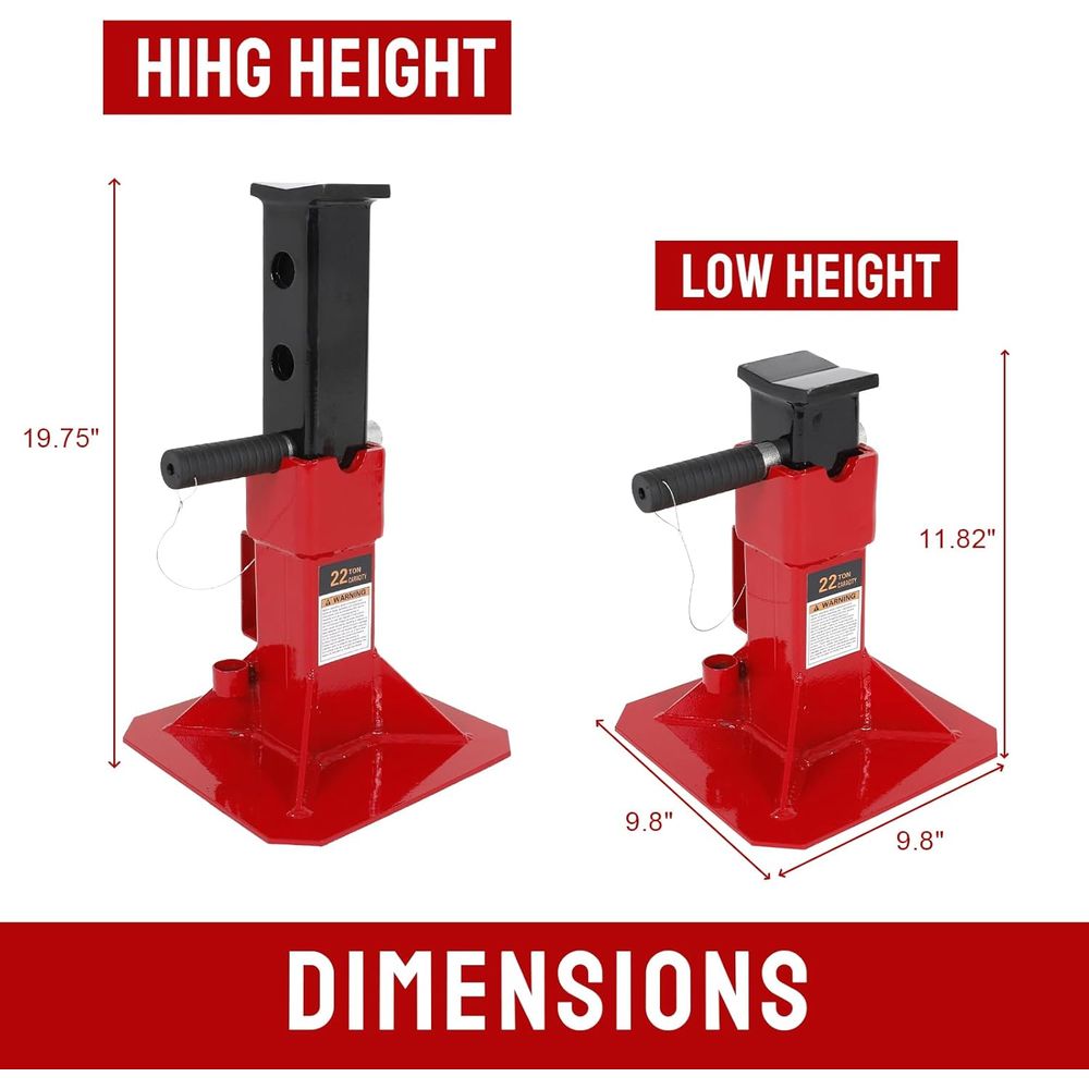 Pair of 22 Ton Heavy Duty Pin- – обзор и цена Heavy Equipment Jack Stands